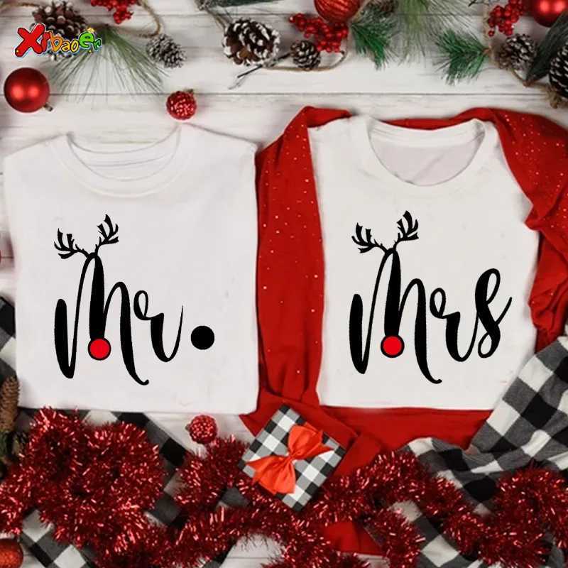 Christmas couple shirt couple matching set Mr./Ms. Christmas 2022 couple matching pajamas family couple gift T-shirt W241008