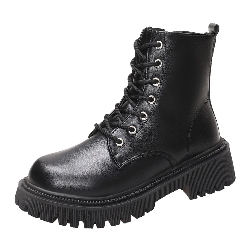 2024 New Free Shipping Martin Women's Thick Bottom With Veet Warmth Short Boots Large Cotton Booties White Black Size 35-42