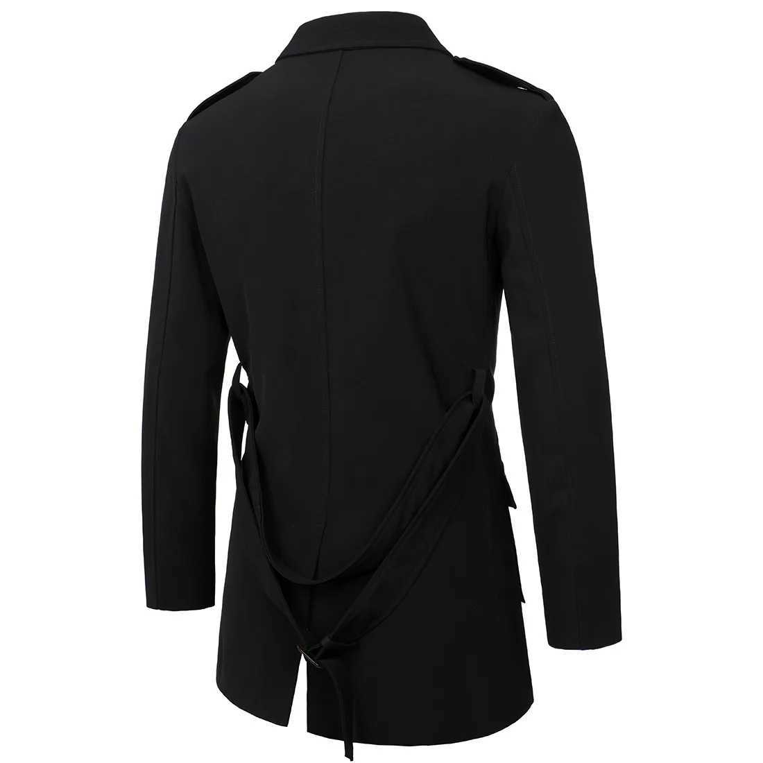 2024 autumn windproof jacket mens solid color button pocket ultra-thin long sleeved mens waistband jacket W241007