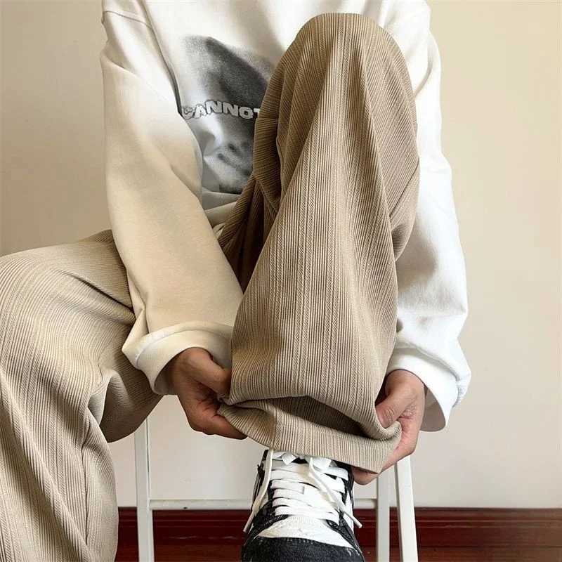 Wide Leg Goth Draped Summer Male Sports Pants Trousers Thin Plain Straight Mens Sweatpants Training Slacks Harajuku Flated GymX241008