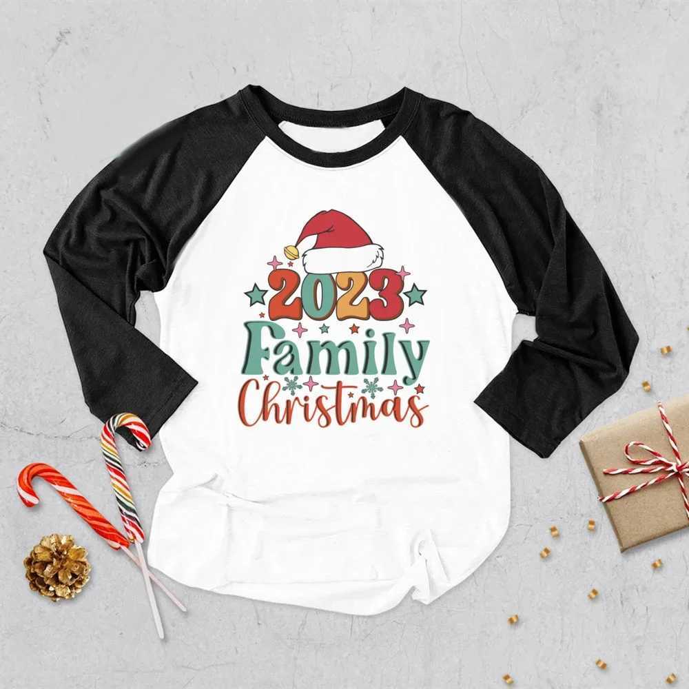 Merry Christmas Deer Print Christmas Family Matching Clothing Father Mother Son Daughter Family Clothing Christmas Party Family T-shirt W241008