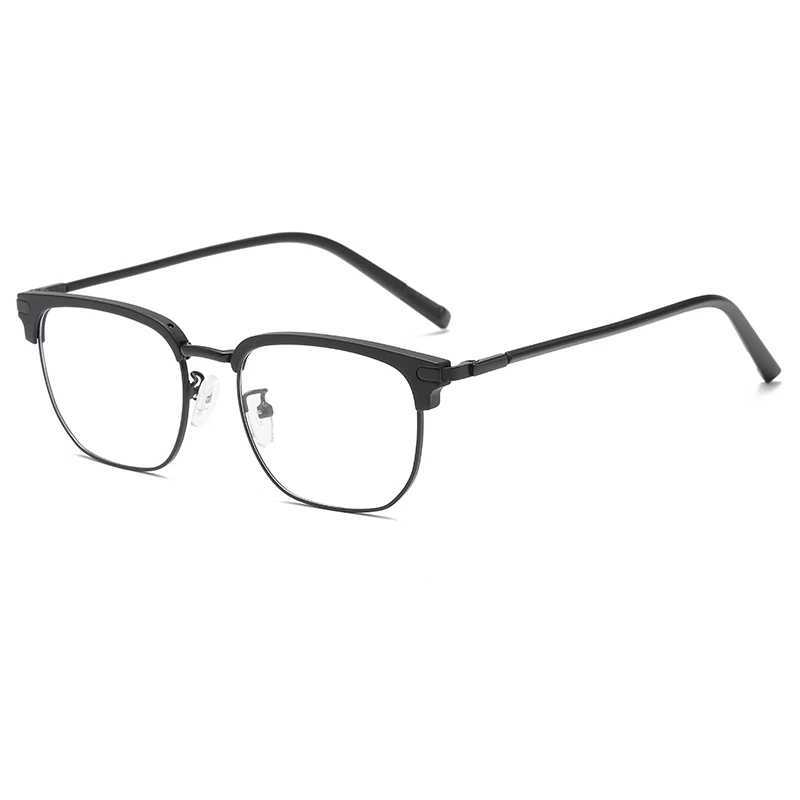 Retro Eyebrow Glasses Frame Anti Blue Light Myopia Eyeglasses Casual Half Frames Men Design Classic Flat Light Glasses FemaleX241008