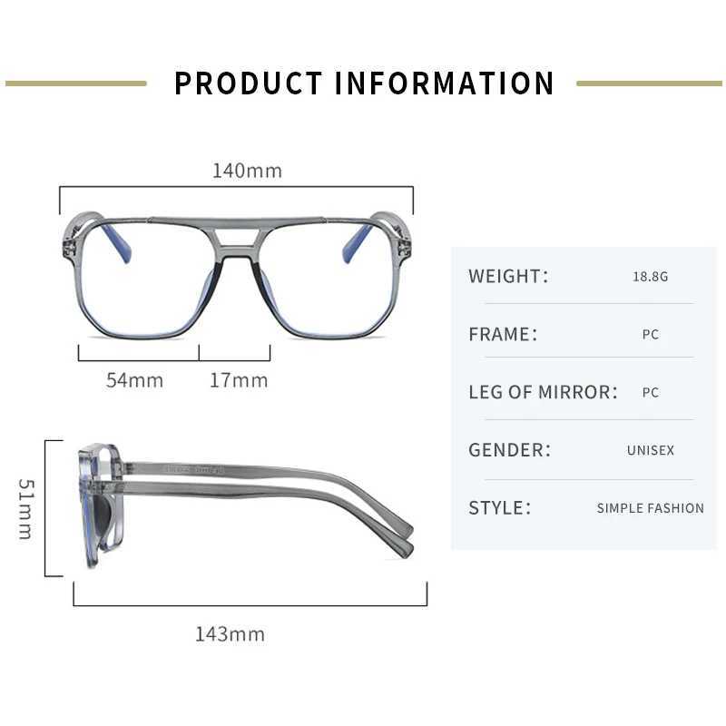 Transparent Computer Glasses Frame Women Men Anti Blue Light square Eyewear Blocking Glasses Optical SpectacleX241008