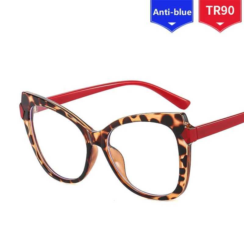 Womens Glasses 2024 Trend Cats Eye Flat Mirror TR90 Anti-blue Light Eyeglasses Frame Simple Glasses Oculos De Grau FemininoX241008