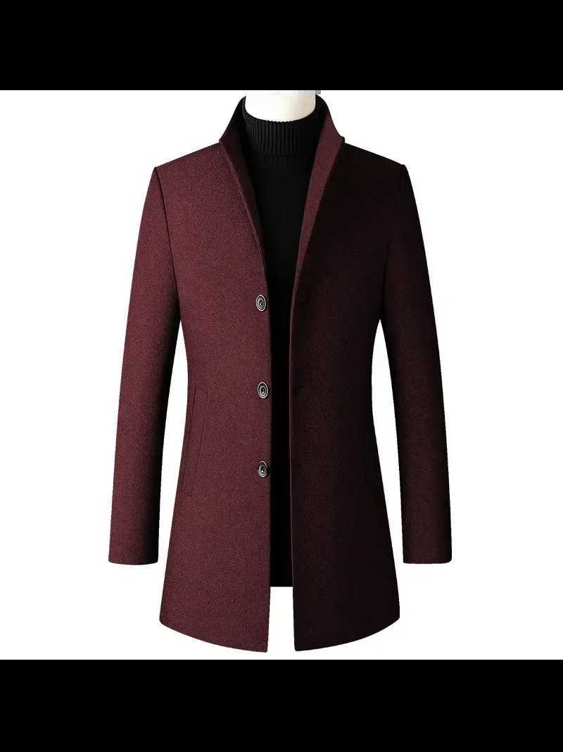 Mens Trench Long Jackets Double Chest Coats Casual Wool Blended Business Long Jacket Casual Jacket Mens Fit Blended New W241007