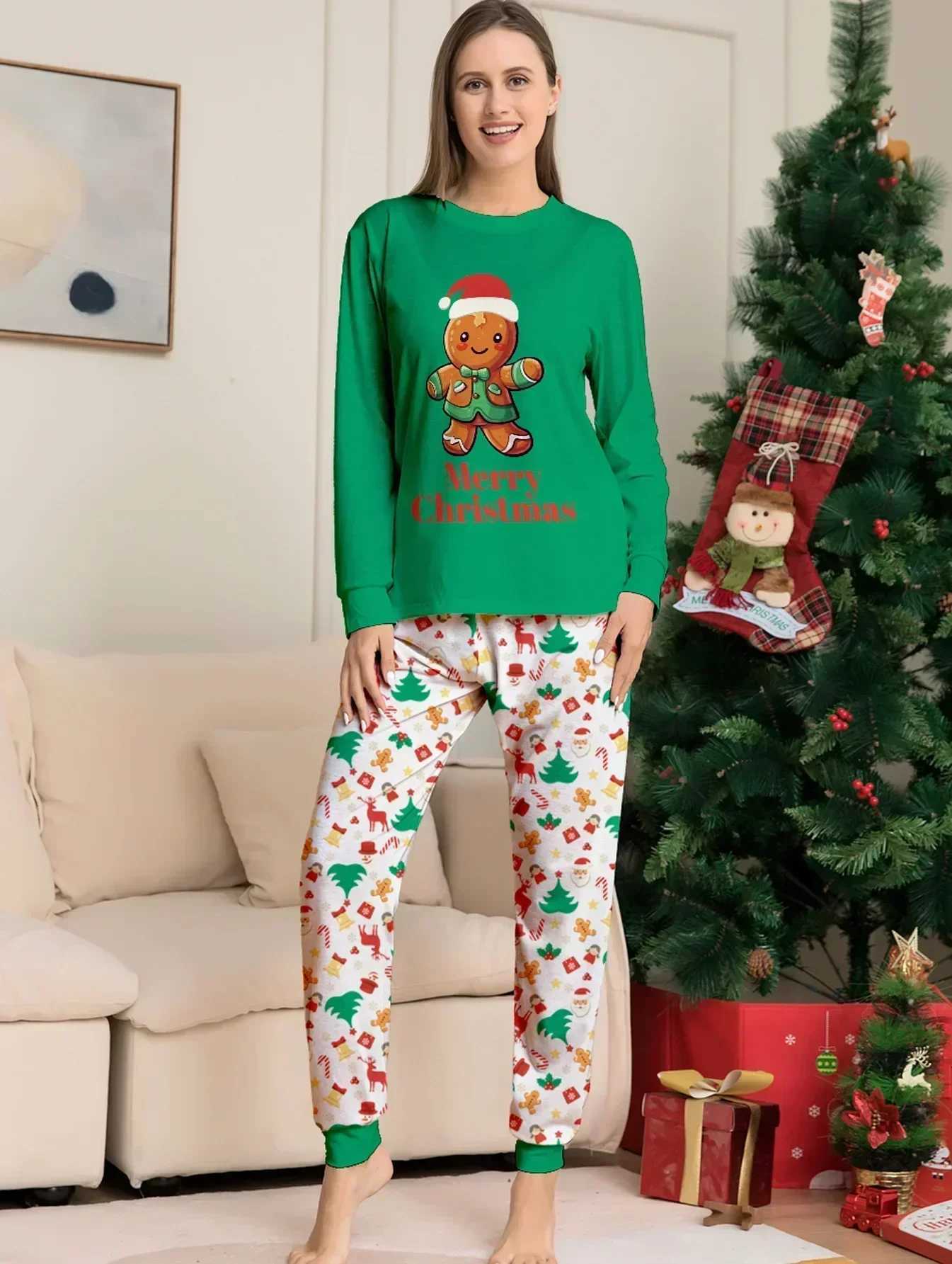 2024 New Christmas Pajama Set Cartoon Printing Home Soft Cute Adult Children Matching Clothing Baby Boys and Girls Clothing Family Appearance W241008