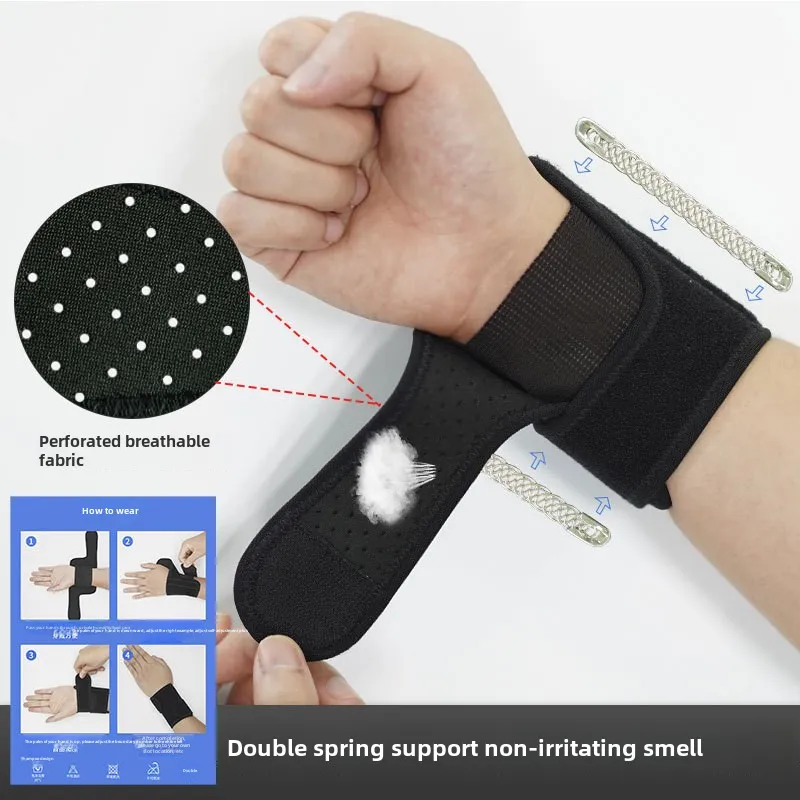 Breathable Dual Support Sports Wrist Guard - Pressurized Fitness Protector with Thin Design