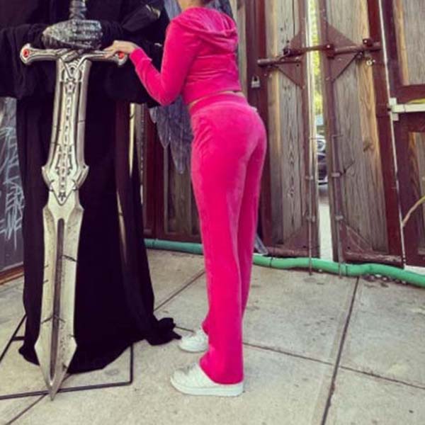 Womens outdoor sport graphic hoodies Sweatpants designer tracksuit autumn springa sporting red pink suits slim casual veet women set
