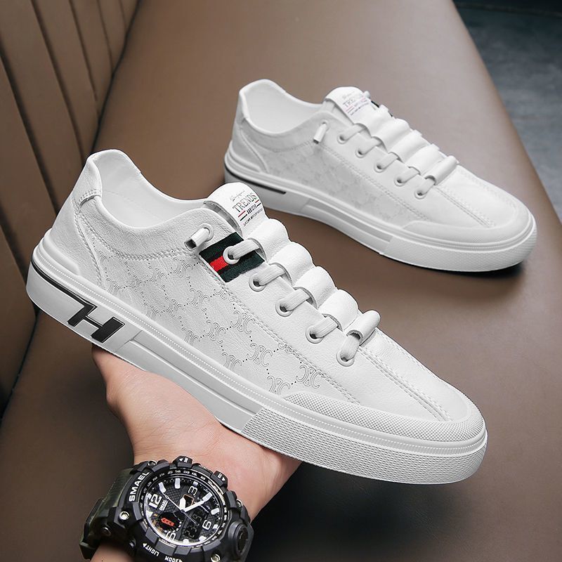 2024 New Designer Shoes White Leather Multi functional Breathable Casual Board Korean Edition Fashion Single Foot Men's Shoes