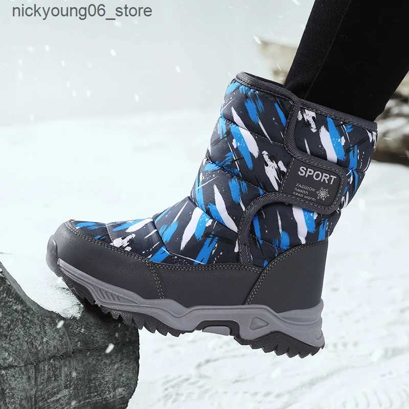 Boots New Arrival Winter Children Shoes Plush Waterproof Fabric Non-Slip Girl Rubber Sole Snow Boots Fashion Warm Outdoor Boots L240910