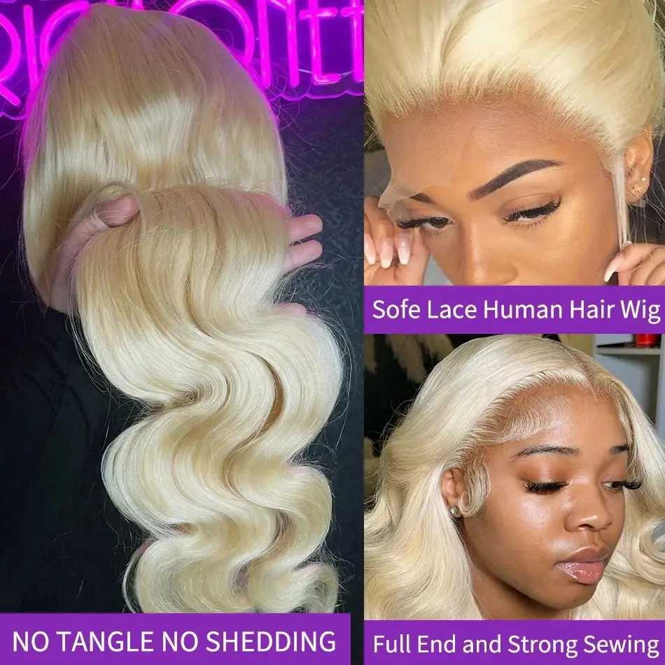 200 Density 30 38 Inch 613 Honey Blonde Color Wig Transparent Body Wave 13x6 Frontal Human Hair For Women 13x4 Lace Front WigsXJ241008