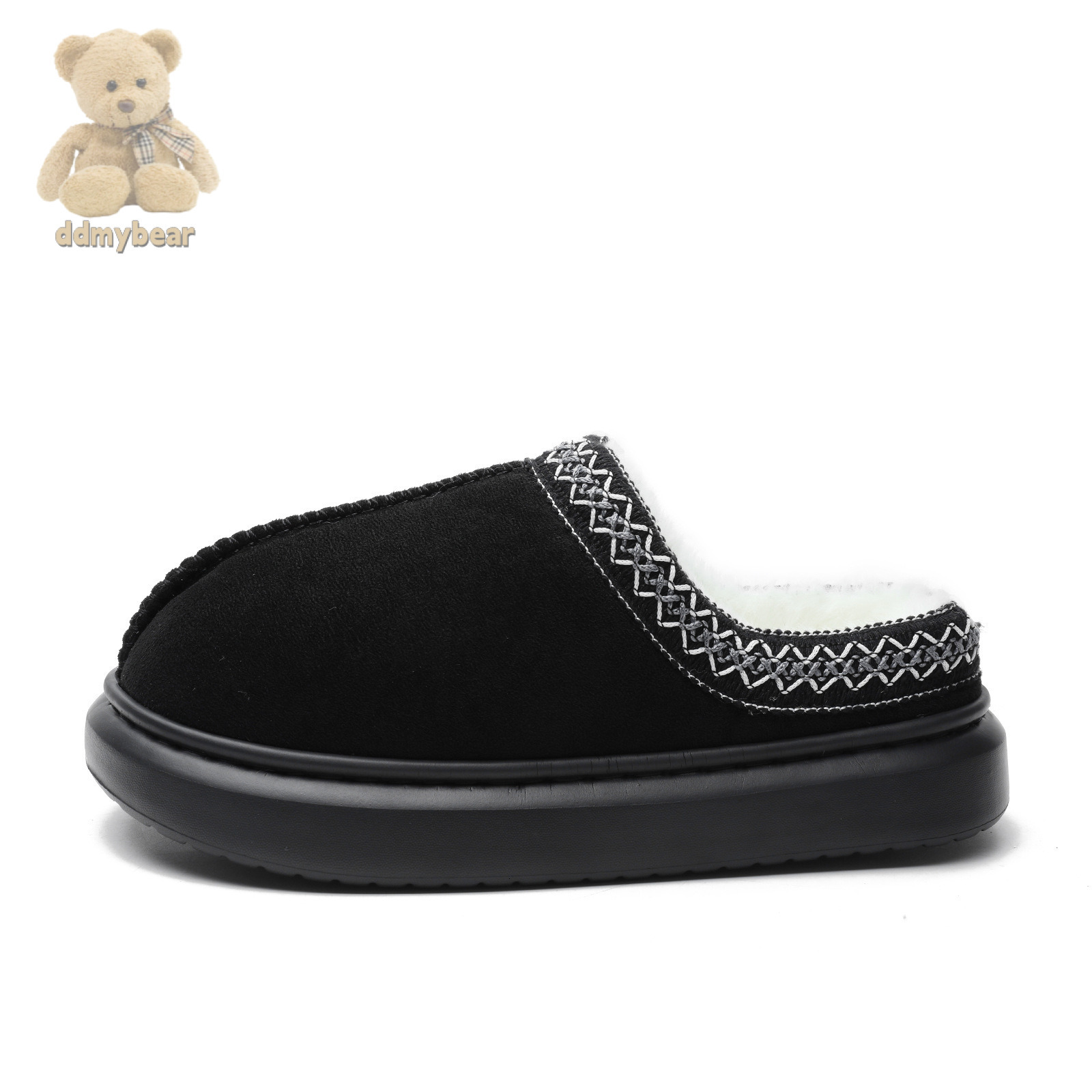 Ddmybear Winter Couple Thick Soled Fluffy With Ethnic Style, Warm And Anti Slip Cotton Slippers For Home Use Chinese Brand Shoes F1008-14