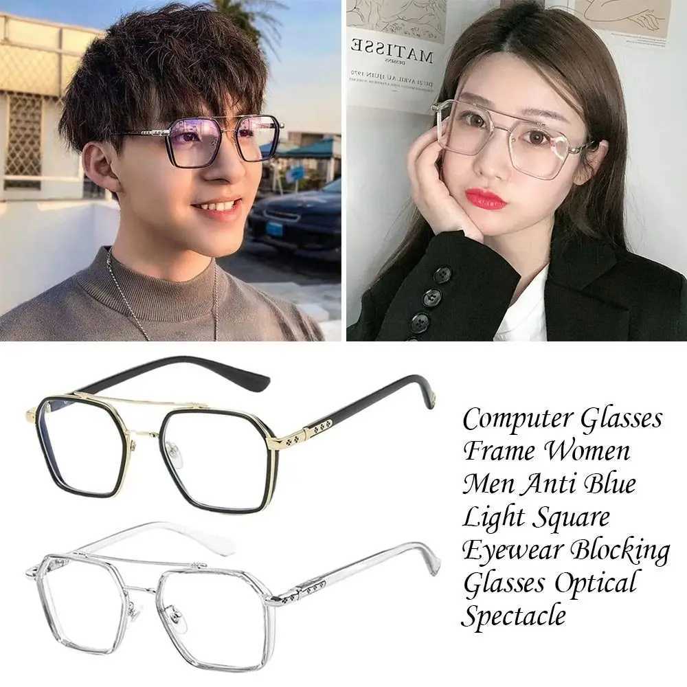 Anti Blue Light Glasses Women Men Trendy Office Optical Spectacle Blue Ray Blocking Eyewear Fashion Metal Frame Computer GogglesX241008