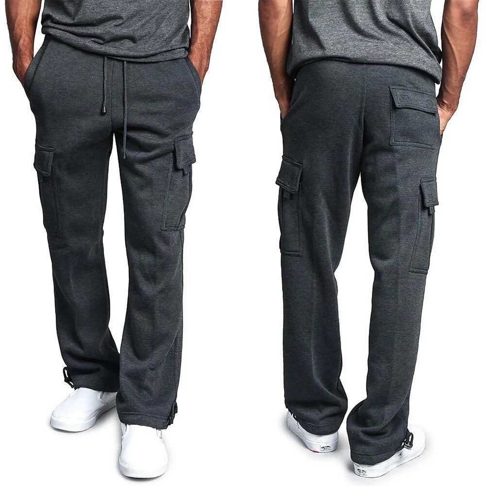 Mens Track Pants Cargo Pants Street Winter Fitness Gym Workout Running Training Exercise Breathable Long PantsX241008