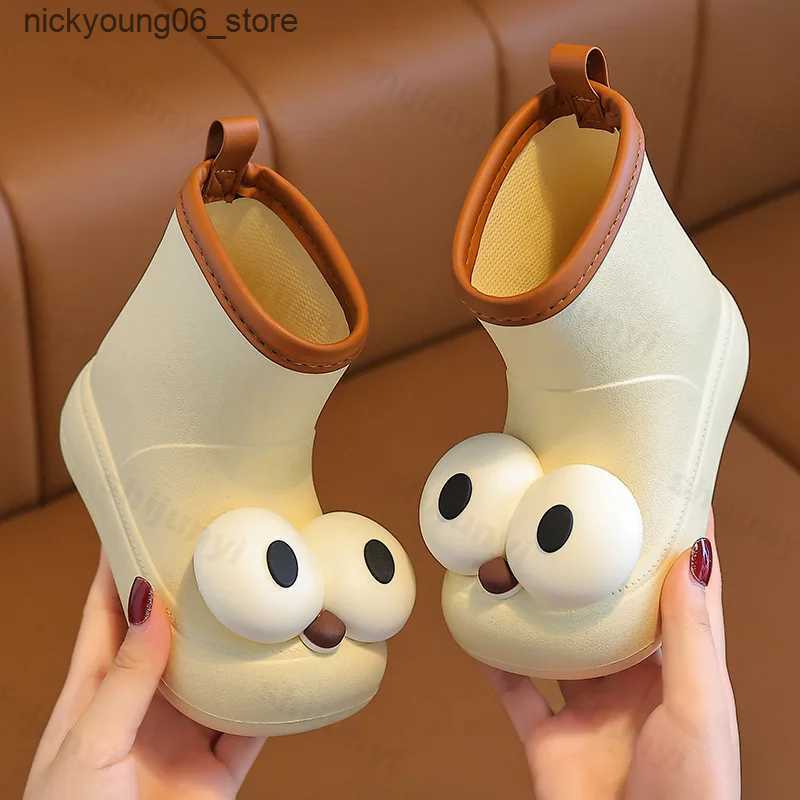 Boots Cute Kids Waterproof Rain Shoes Non-slip Boy Girl Luxury Big Eyes Rain Boots Children Fashion EVA Water Shoes Four Seasons L240910