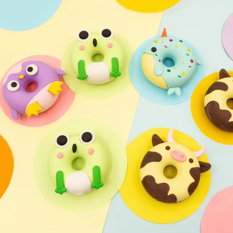 Cartoon donut shaped assembly eraser fun and easy to wipe student stationery 241008