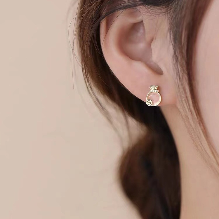 lucky bag for women's New Year's light niche earrings 2024 new ear accessories