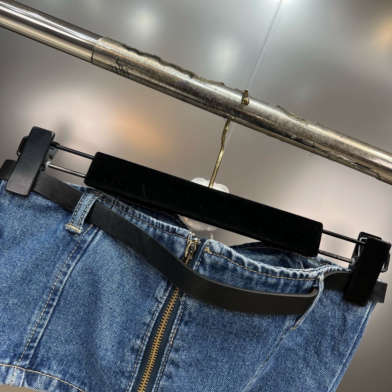 Womens Two Piece Pants PREPOMP Sleeveless Strapless Camisole Crop Top Belt High Waist Blue Denim Cargo Long Jeans Set Women GH246 230320