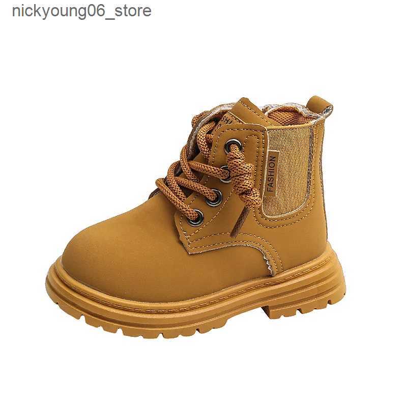 Boots New Kids Shoes Boots for Girl Spring Autumn Solid Color Boys Causal School Boots Fashion Versatile Children Platform Ankle Boots L240910