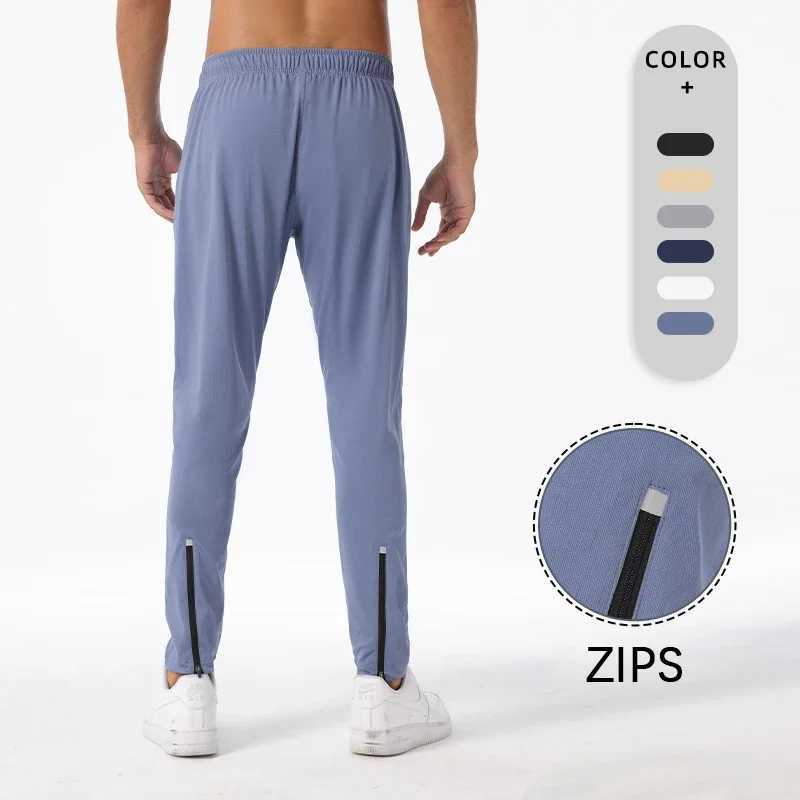 Mens Ice Silk Comfort Fitness Sweatpants Running Solid Color Elasticity Legging Bodybuilding Yoga Quick Dry Pants Go HikingX241008
