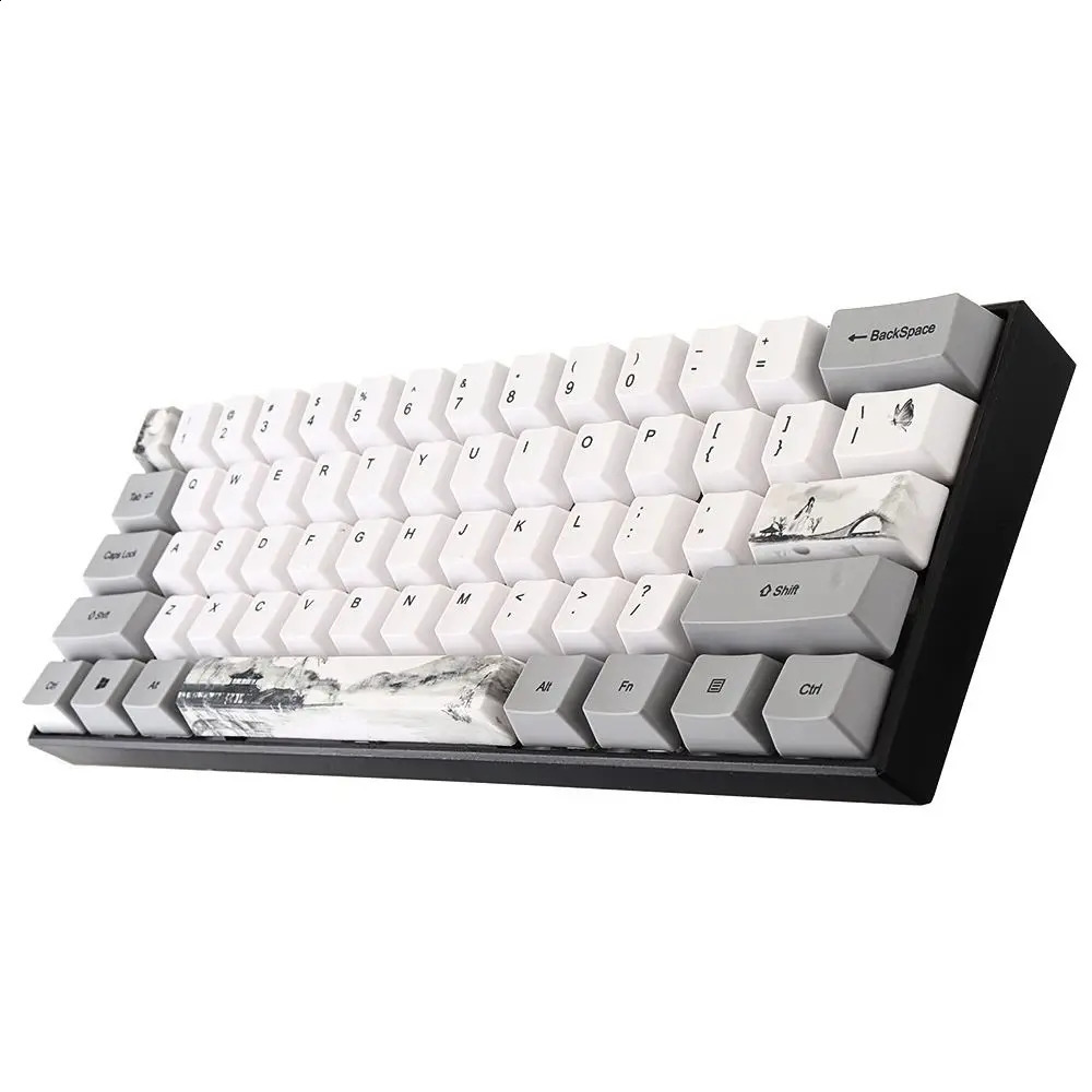 72 Keys Chinese Ink Painting Keycap Set OEM Profile 15mm PBT Sublimation Keycaps for Mechanical Keyboards Computer 240929