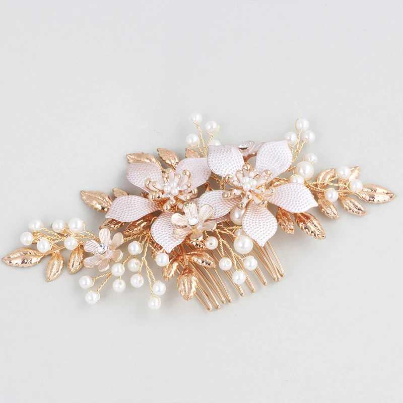 Fashion Wedding Hair Accessories Hair Comb Pearl Hair Bridal Flower Hair Comb Womens Headwear W241007