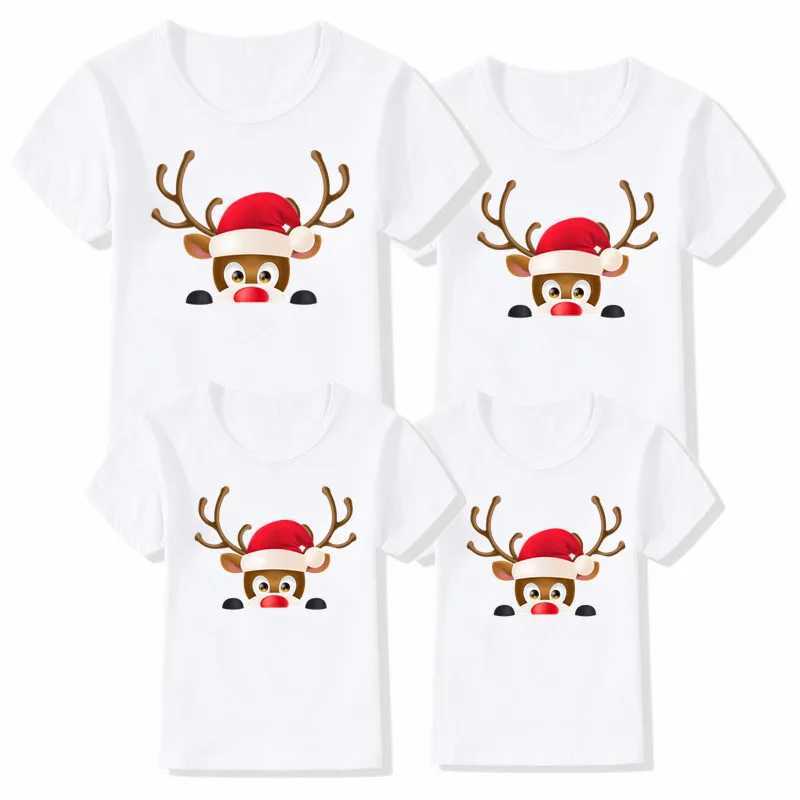 1 piece of Merry Christmas family matching T-shirt for mom dad daughter son fun matching T-shirt for mom dad child baby clothing W241008