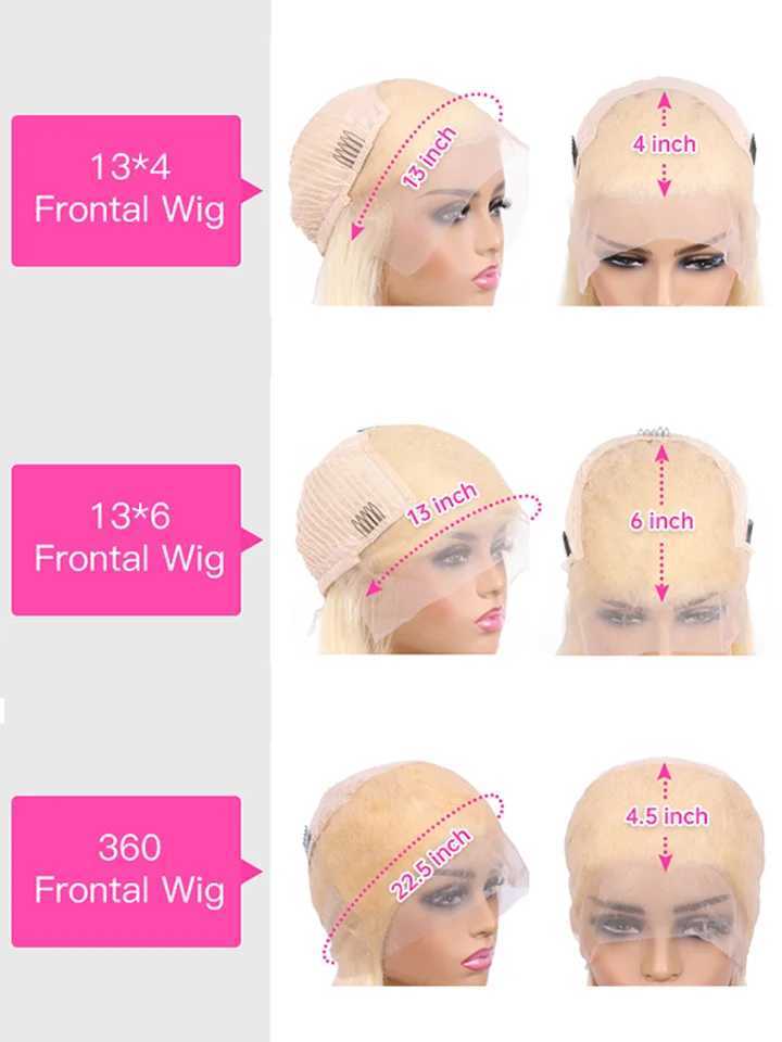 Hd Transparent 613 Blonde 13x4 13x6 360 Lace Front Human Hair Wig Pre Plucked Bone Straight Lace Frontal Wig 180 210 250 DensityXJ241008