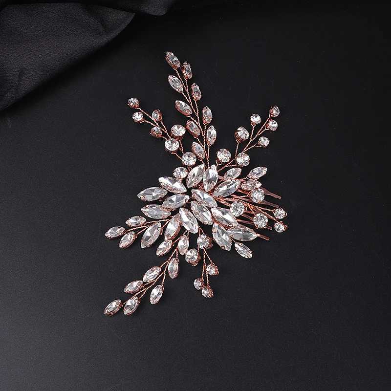 Silver all rhinestone womens hair comb rose gold luxury hair bridal hair jewelry womens hair wedding accessories W241007
