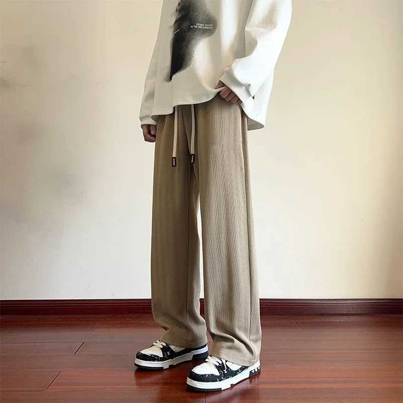 Wide Leg Goth Draped Summer Male Sports Pants Trousers Thin Plain Straight Mens Sweatpants Training Slacks Harajuku Flated GymX241008