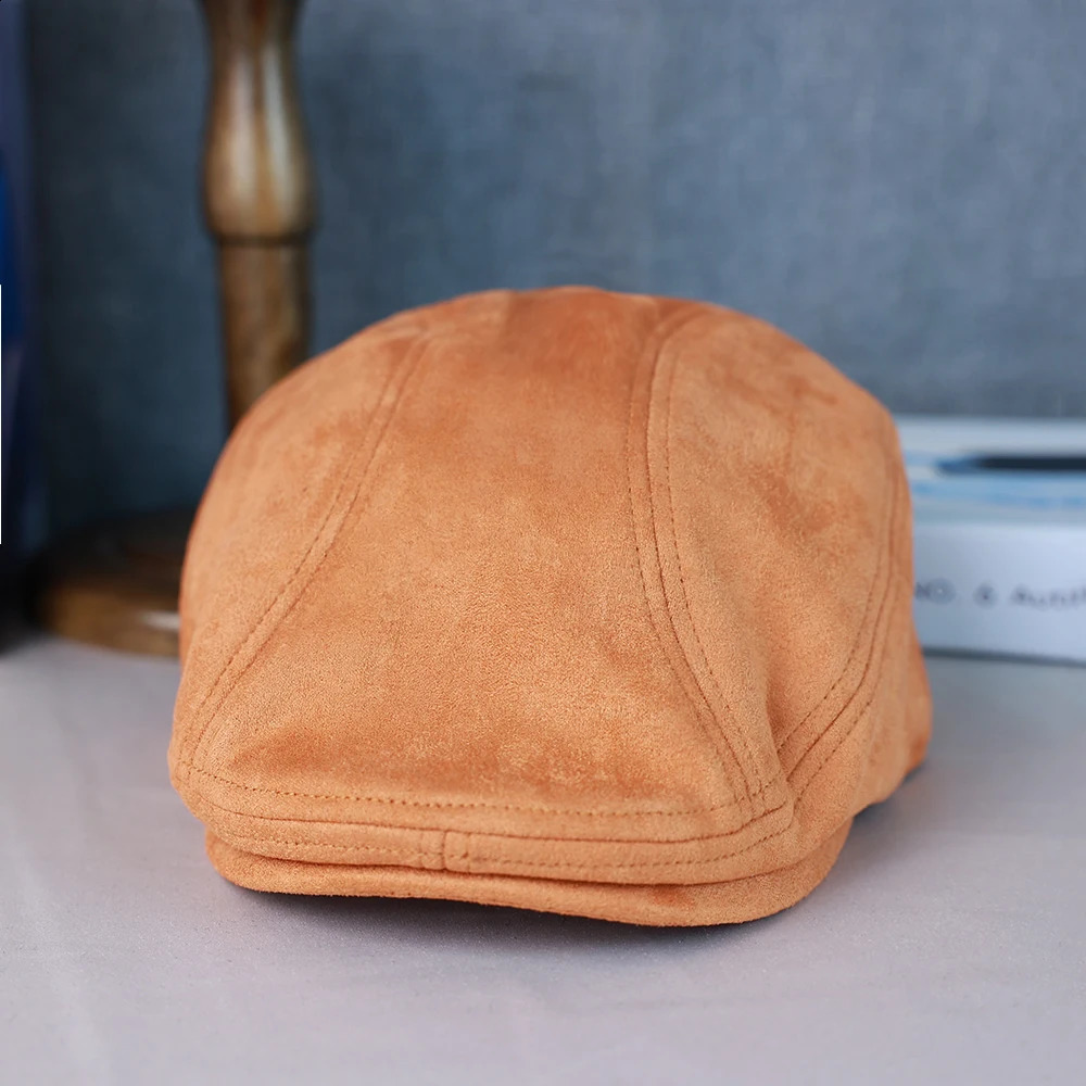 2025 Suede Mens Beret Spring/Summer/Winter Windproof Hat Painters Hat Fashion Retro Womens Hat 012 241007