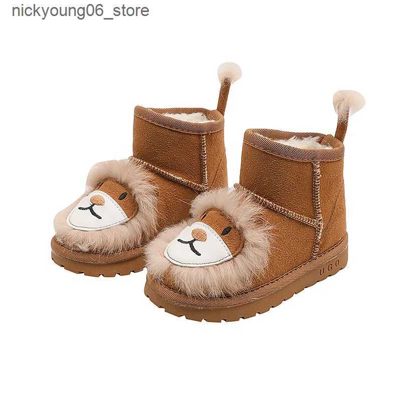 Boots Botas Para Nia Kid Snow Boot 2023 Winter New Plush Boy Cotton Shoes Cartoon Girl Ankle Boots Cute Padded Boots Kid Shoes Botas L240910