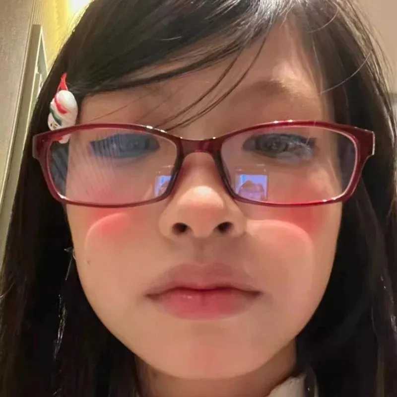 Y2K Retro Red Green Square Frame Glass Eyewear Women Anti-blue Light Goggles Eyeglasses Harajuku Reading Spectacle EyewearsX241008