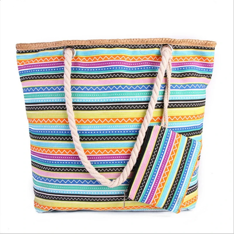 handbag womens colorful canvas bag vacation w240926