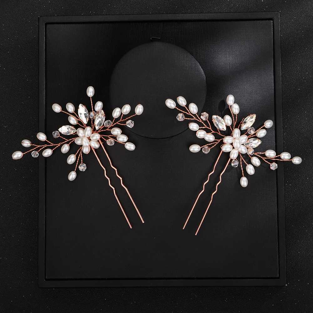 Bridal hair silver rhinestone womens headwear pearl wedding hair accessories jewelry handmade party headwear W241007