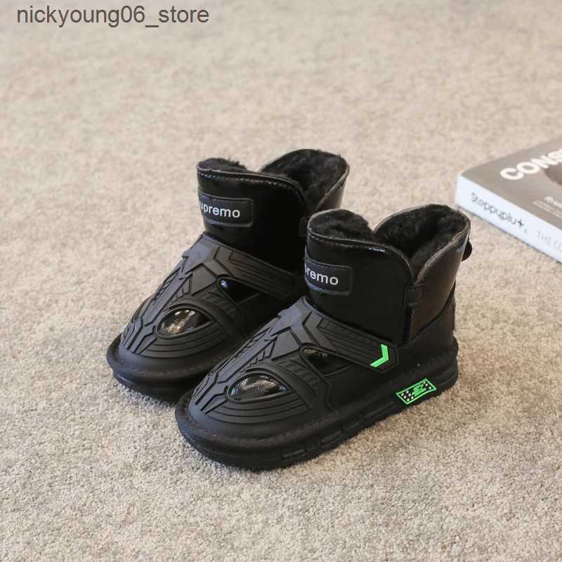 Boots Fashion Children Snow Boots Water Proof Warm Casual Shoes Girls Boys Kids Boots Boy Winter Wear-resistant Cotton Shoes Sneakers L240910