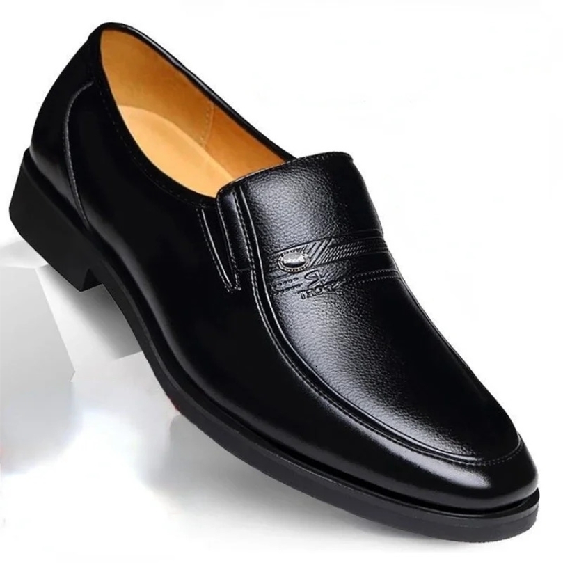 Leather mens formal shoes mens Loafers dress Moccasins breathable smooth black driving shoes Plus size 38-44 ww 241008