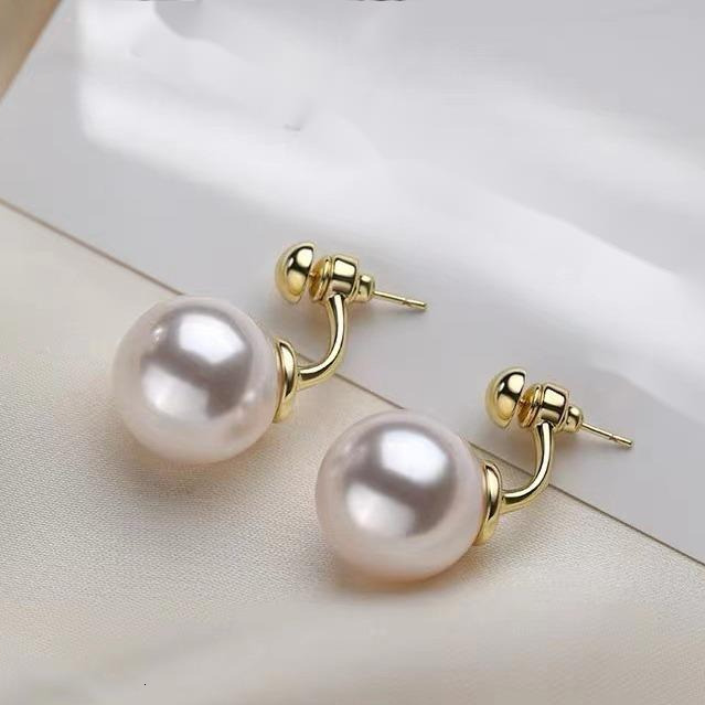 Pure sier needle pearl 2024 new style niche high-end light earrings