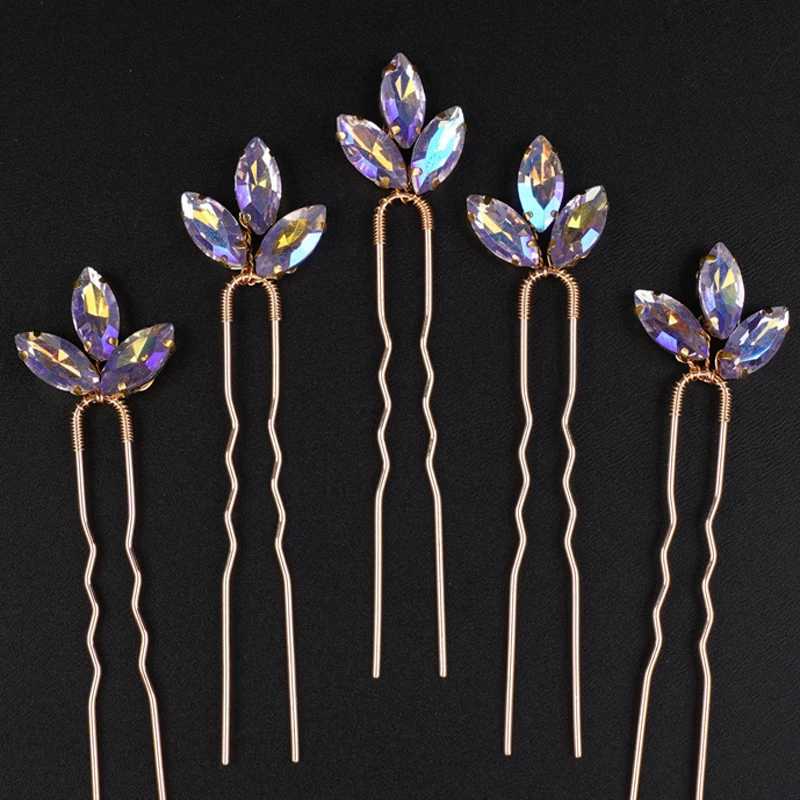 5 Rhinestone Small Simple Bridal Hair Clips Silver Bridal Hair Accessories for Women and Girls Wedding Hair W241007