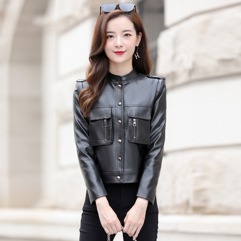 2023 Fur Real Womens Leather Bomber Jacket Genuine Coat Women New Outerwear