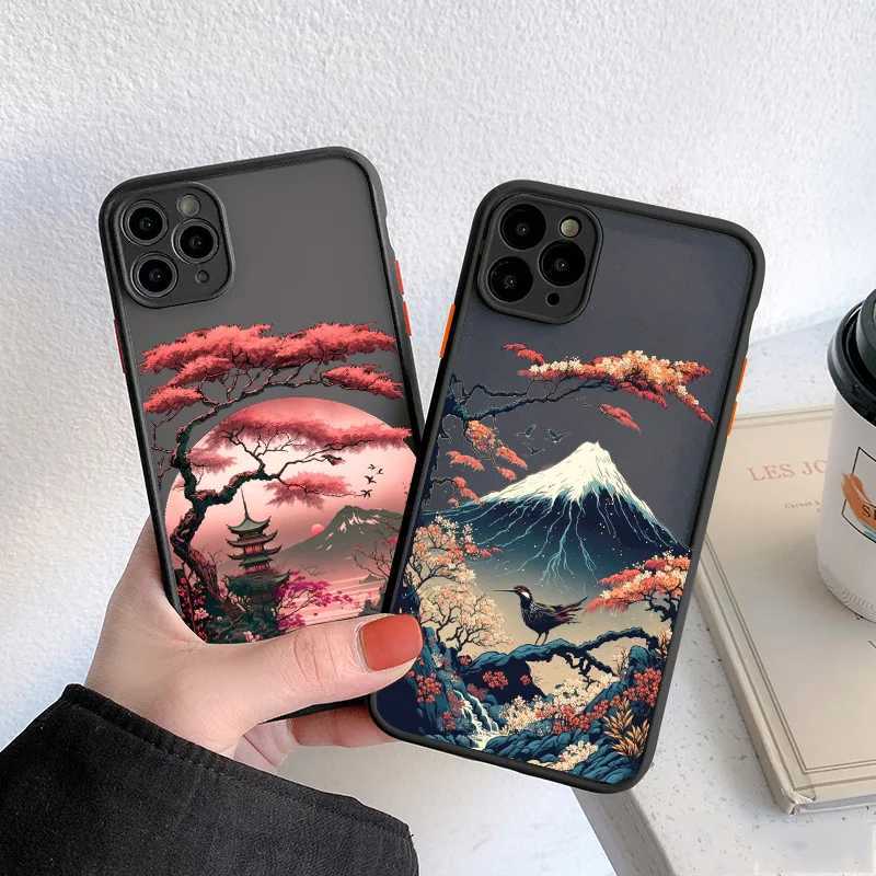 Cellphone Case Japanese Aesthetic Mount Fuji landscape phone case suitable for iPhone 7 8 Plus 16 14 13 12 11 15 Pro Max Mini XR X shockproof cover G2