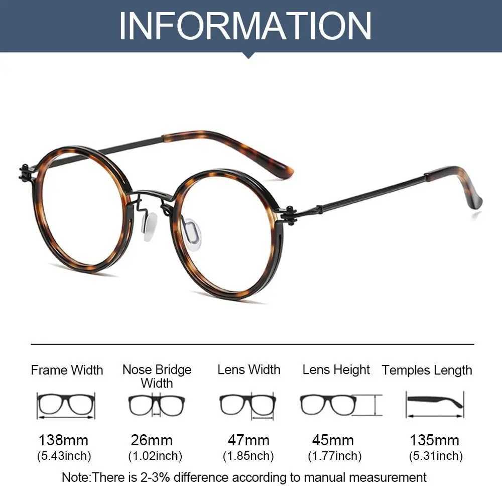 Anti-Blue Light Glasses Metal Frame Round Eyeglasses Eye Protection Computer Goggles Portable Retro Glasses Men WomenX241008