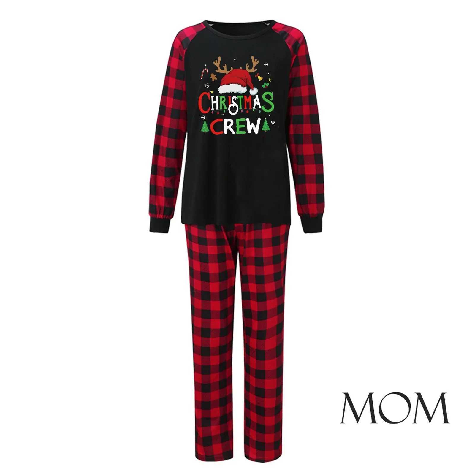 Christmas Crew Print Parent Child Matching Outfits 2024 New Family Pajamas Boys and Girls Clothing Set Loungewear Xmas Look Pajamas W241008