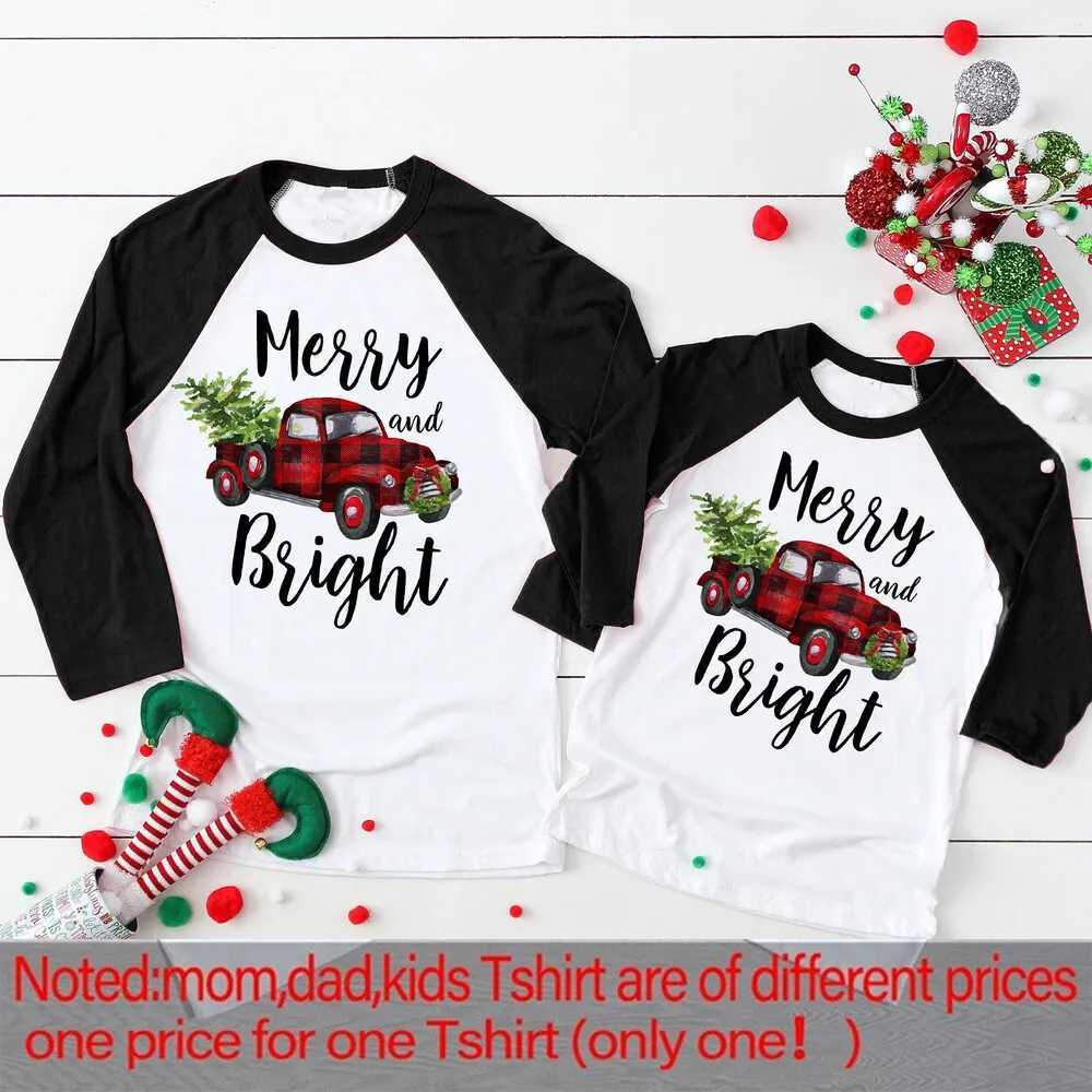 Deer Printed Christmas Family Matching Clothes Mother Father Daughter Son T-shirt Clothes Christmas Party Clothing Family Long Sleeve Set W241008