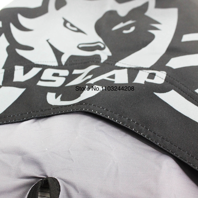 Mens MMA Shorts Vszap Fight Pants Gray Wolf Print Premium Martial Arts Muay Thai Boxing Shorts BJJ Grappling Sparring Trunks