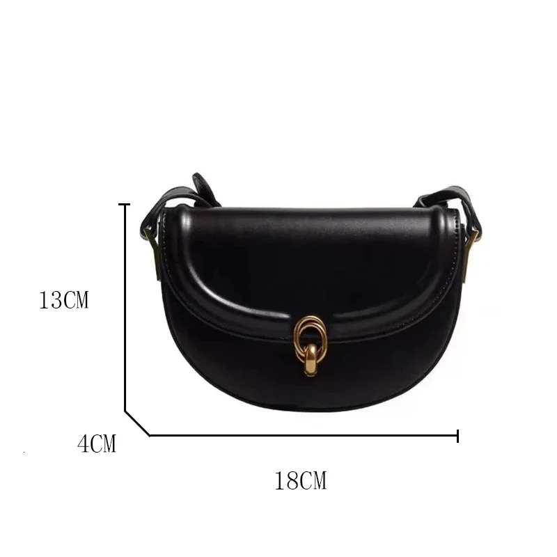 Saddle Crossbody Bags For Women 2024 Trend Fashion PU Leather Small Shoulder Handbags And Purses Solid Vintage Bag
