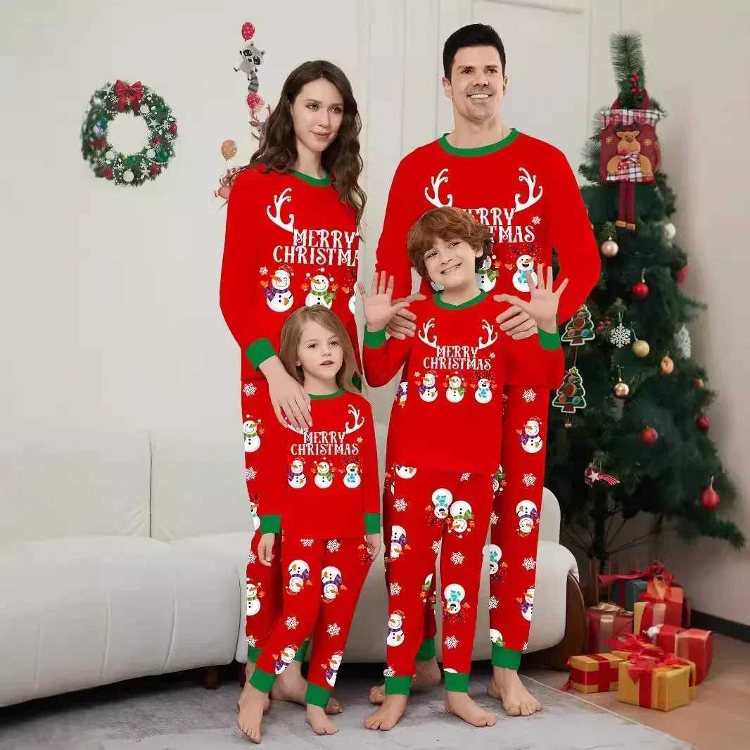 2024 Winter Hot Christmas Pajama Family Matching Set Christmas Mother Childrens Baby Pajama Mens Pajama+Pants Set W241008