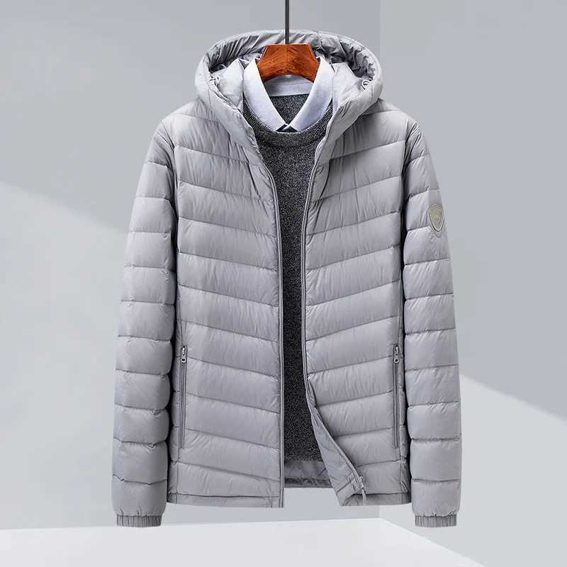 Mens Hooded Warm Puffer Jackets 2023 New Arrivals Winter 90% White Duck Down Ultra Lightweight Water Wind-Resistant Men CoatsXJ241008