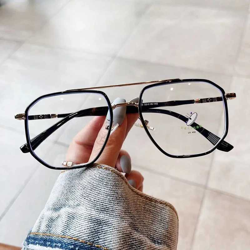 New Style Men Women Eyeglass Frames Polygon Shape Anti Blue Light Woman Glasses TR90 Material Glasses TrendyX241008