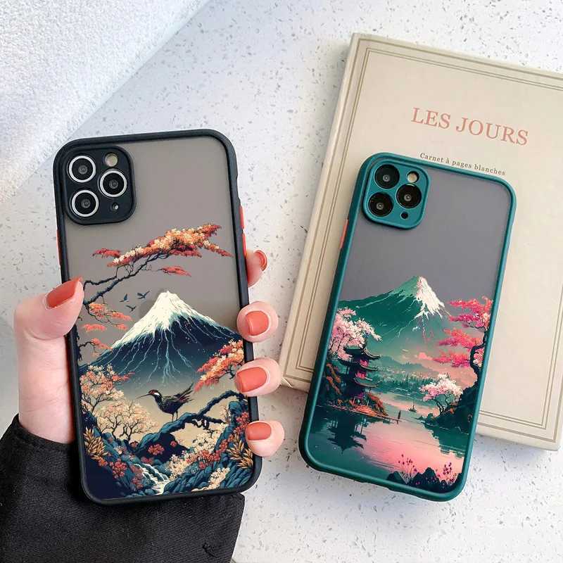 Cellphone Case Japanese Aesthetic Mount Fuji landscape phone case suitable for iPhone 7 8 Plus 16 14 13 12 11 15 Pro Max Mini XR X shockproof cover G2